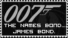 stamp that reads 'the name's bond...james bond'