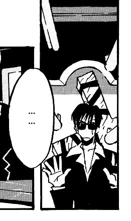 wolfwood puts his hands up in a lazy surrender